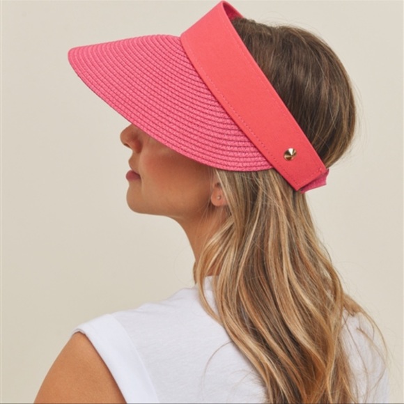 Pink Solid Visor Hat - Picture 2 of 4